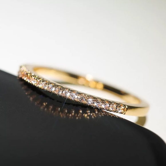NEW Gold Diamond Eternity Stackable Ring - Picture 3 of 4